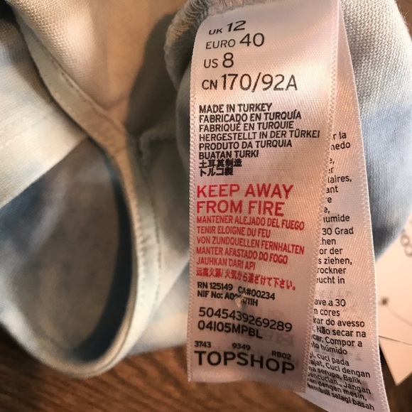 2/$32 NWOT TOPSHOP Tie Dye Lace-Up Bralet US 8 - Picture 6 of 10